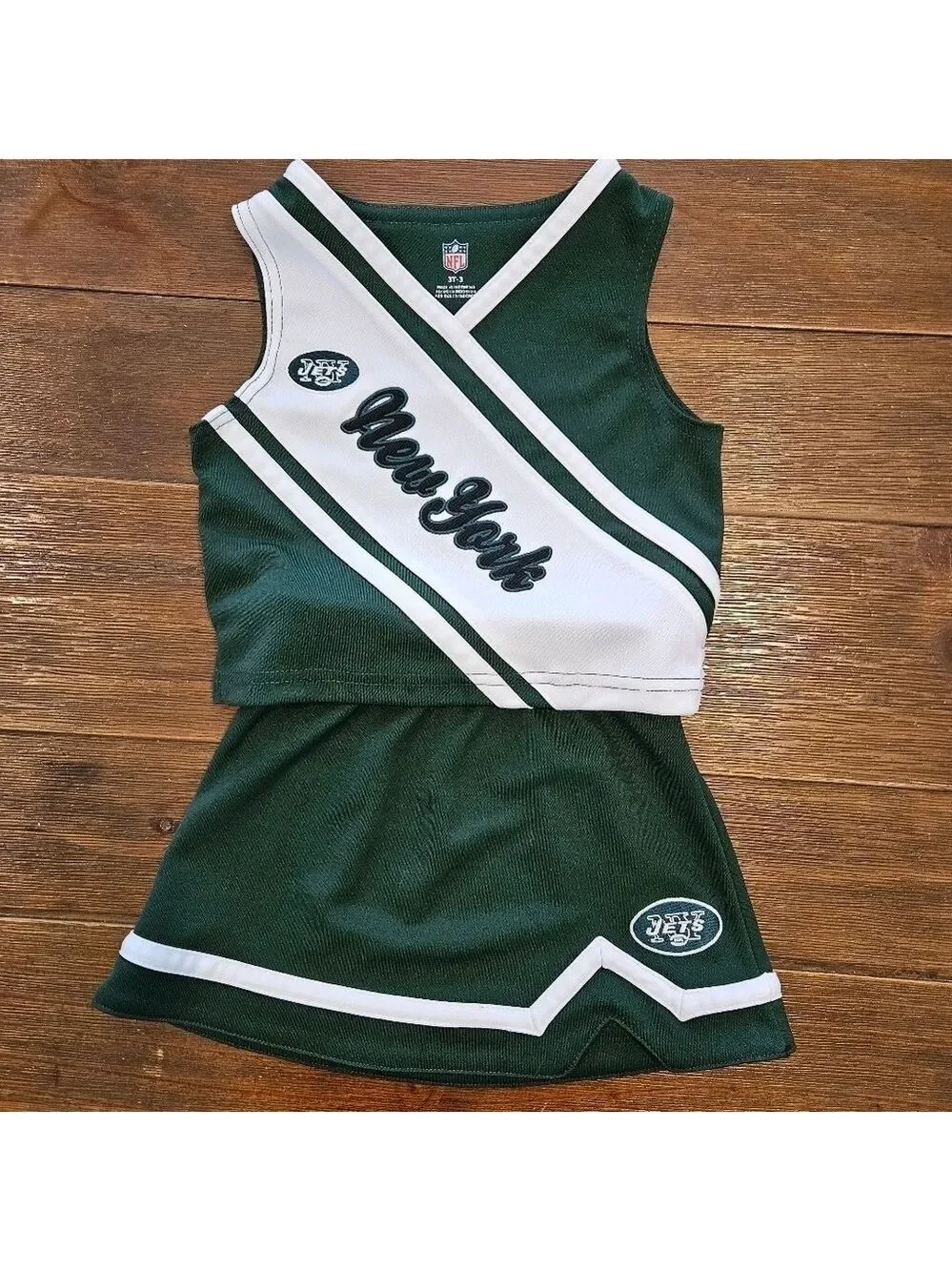 NFL NEW YORK JETS GIRL'S CHEER OUTFIT SIZE 3T-3